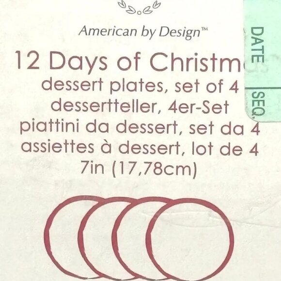 Lenox 12 Days of Christmas Porcelain Dessert Plates set of 4 NIB - Picture 9 of 11